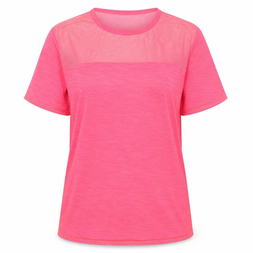 NEXT Womens Pink Polyester Basic T-Shirt Size 14 Round Neck - Mesh Neckline