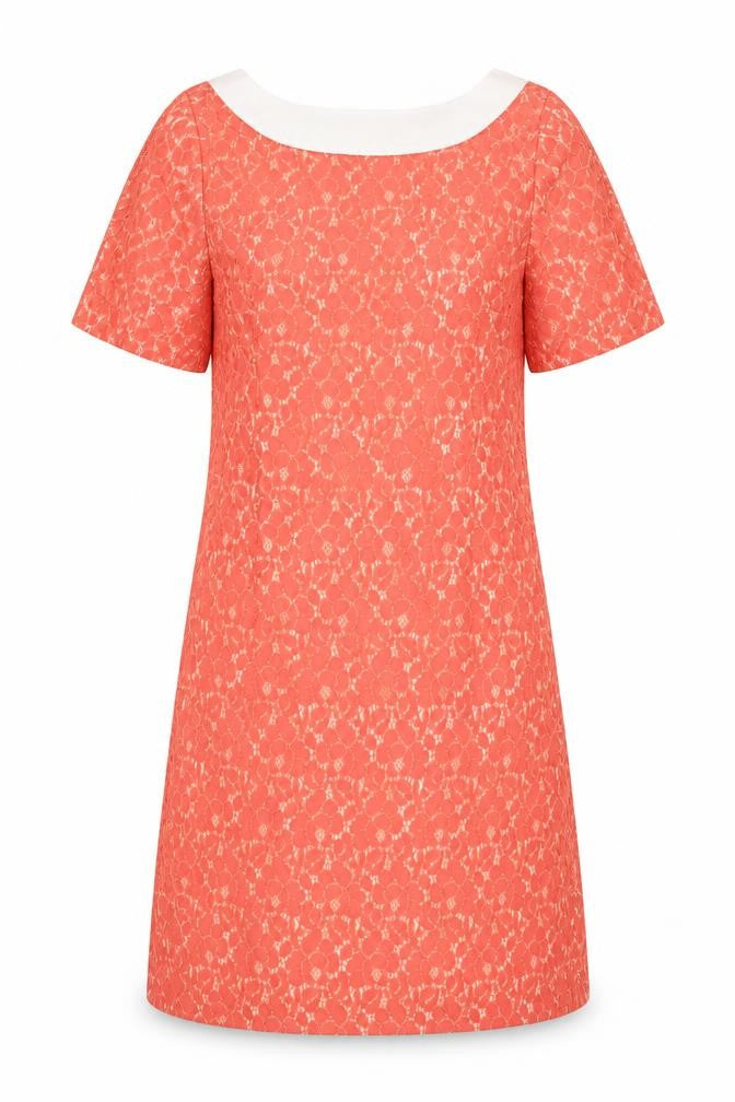Guray Womens Pink Polyester Shift Size 8 Boat Neck Zip