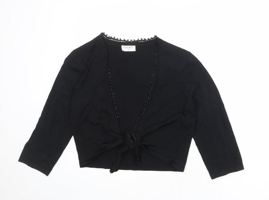 Kaliko Womens Black V-Neck Viscose Wrap Jumper Size 12