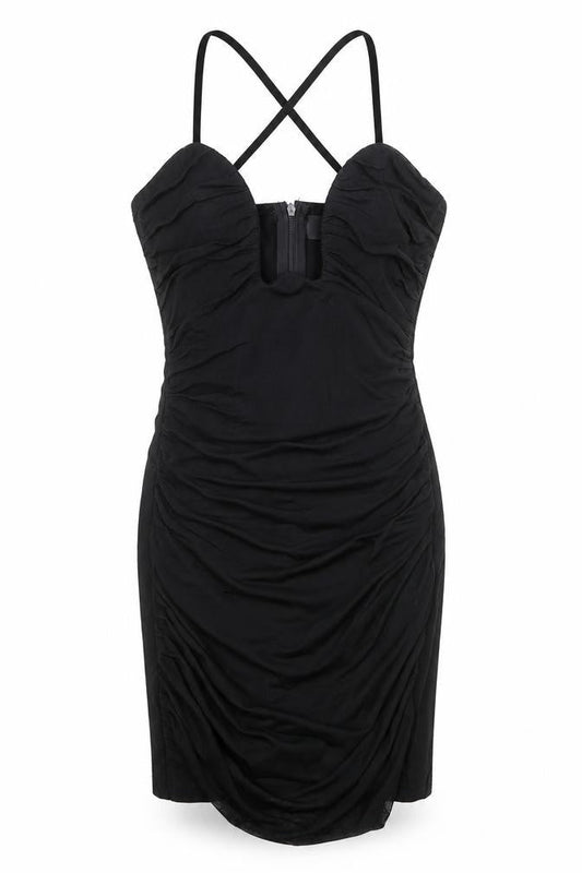 Misspap Womens Black Polyester Mini Size 6 Sweetheart Zip