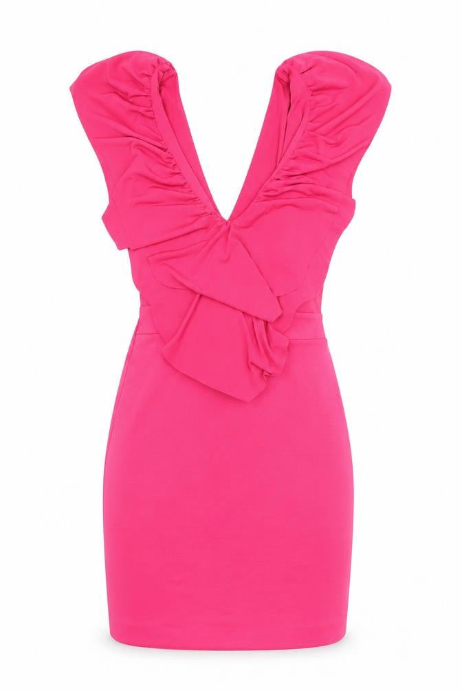 Hedonia Womens Pink Polyester Bodycon Size 8 V-Neck Pullover