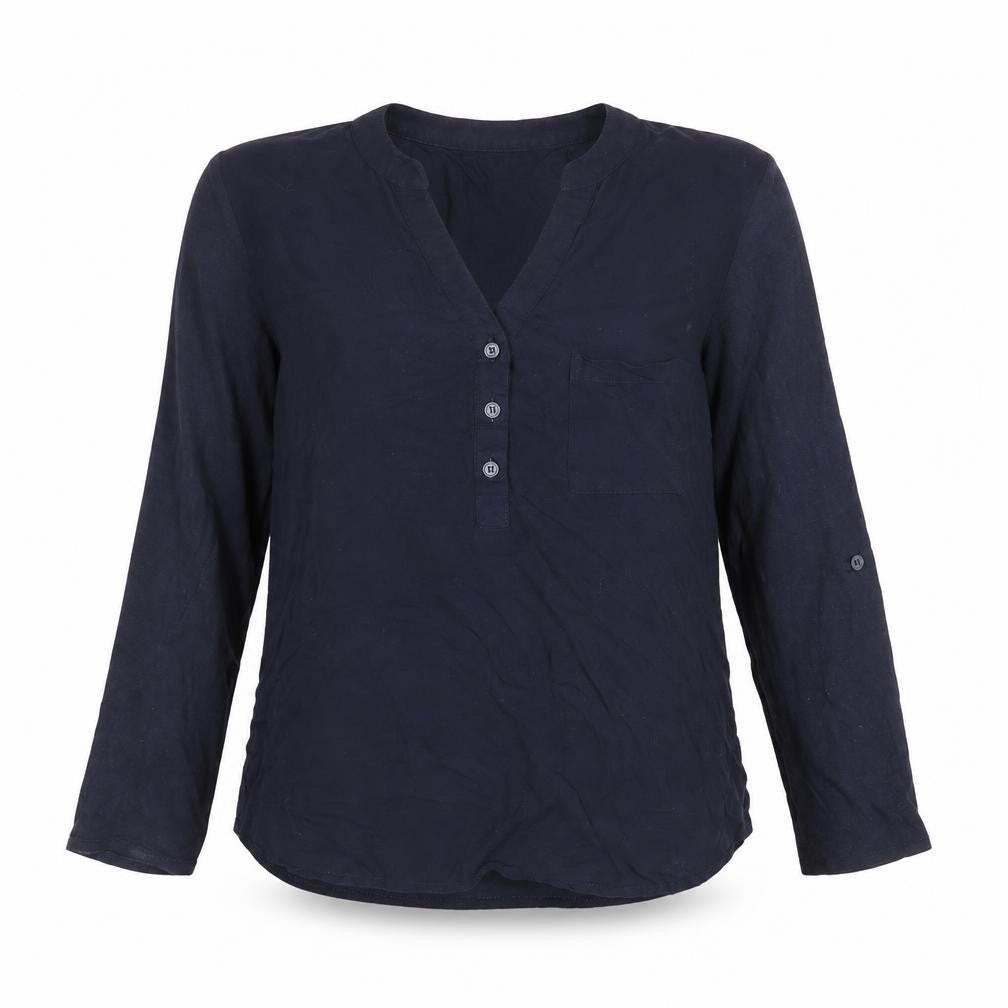Merona Womens Blue Viscose Basic Blouse Size XS Round Neck