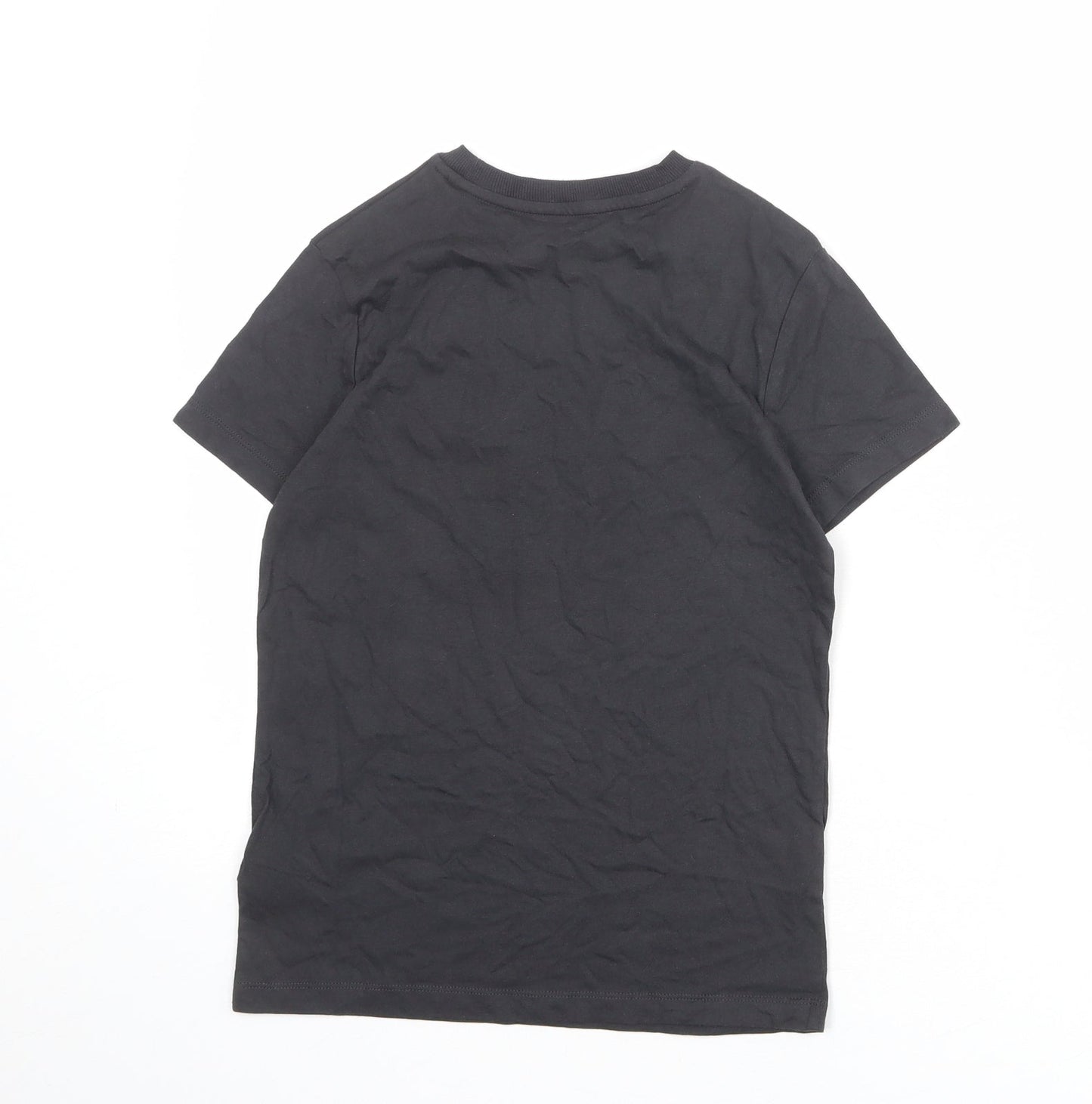 Marks and Spencer Boys Grey 100% Cotton Basic T-Shirt Size 9-10 Years Round Neck Pullover - Love Life Be Brave