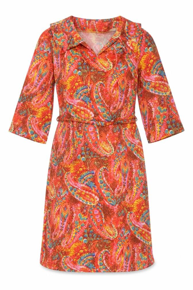 H&M Womens Multicoloured Paisley Polyester A-Line Size 6 Collared Pullover