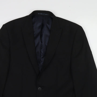 Next Mens Black Polyester Jacket Suit Jacket Size 38 Regular