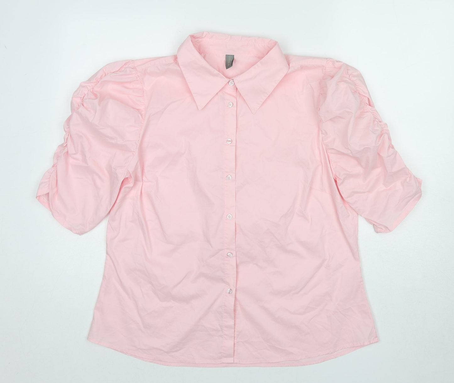 CULTURE Womens Pink Polyester Basic Button-Up Size XL Collared