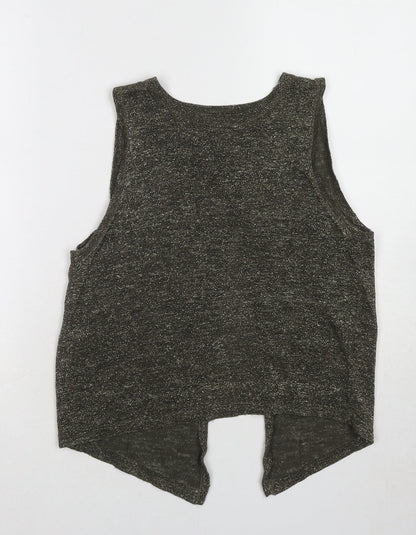 River Island Womens Green Acrylic Basic Tank Size 6 Round Neck