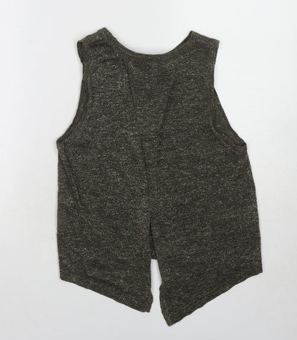 River Island Womens Green Acrylic Basic Tank Size 6 Round Neck