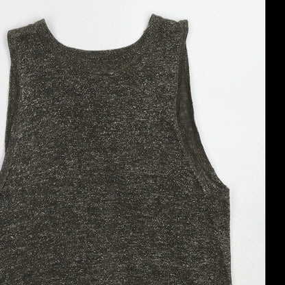 River Island Womens Green Acrylic Basic Tank Size 6 Round Neck