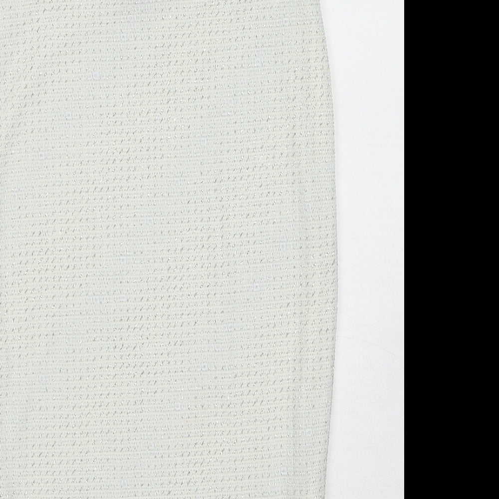 Topshop Womens Ivory Geometric Nylon A-Line Skirt Size 6