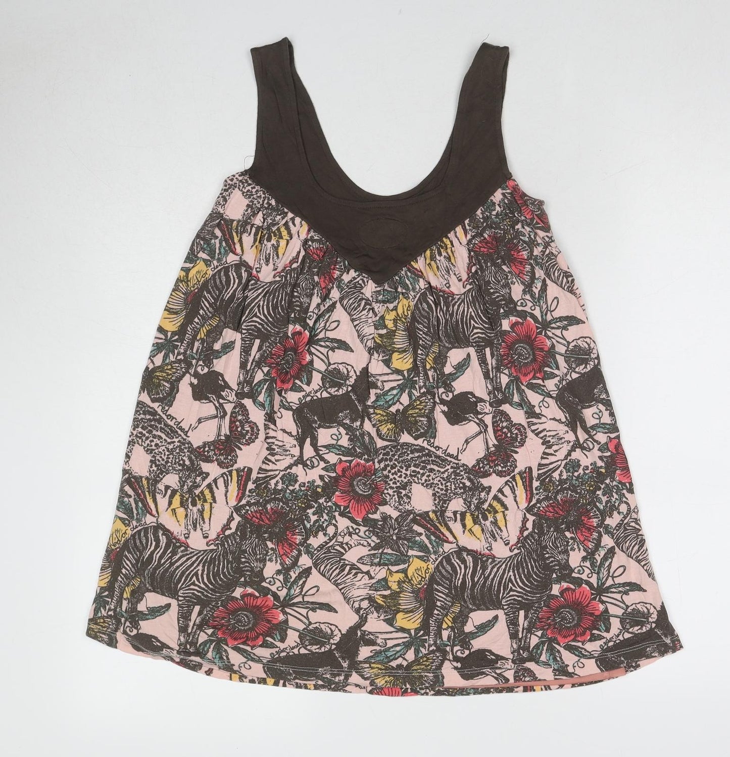 Red or Dead Womens Multicoloured Geometric Polyester Basic Tank Size 10 Scoop Neck - Animals