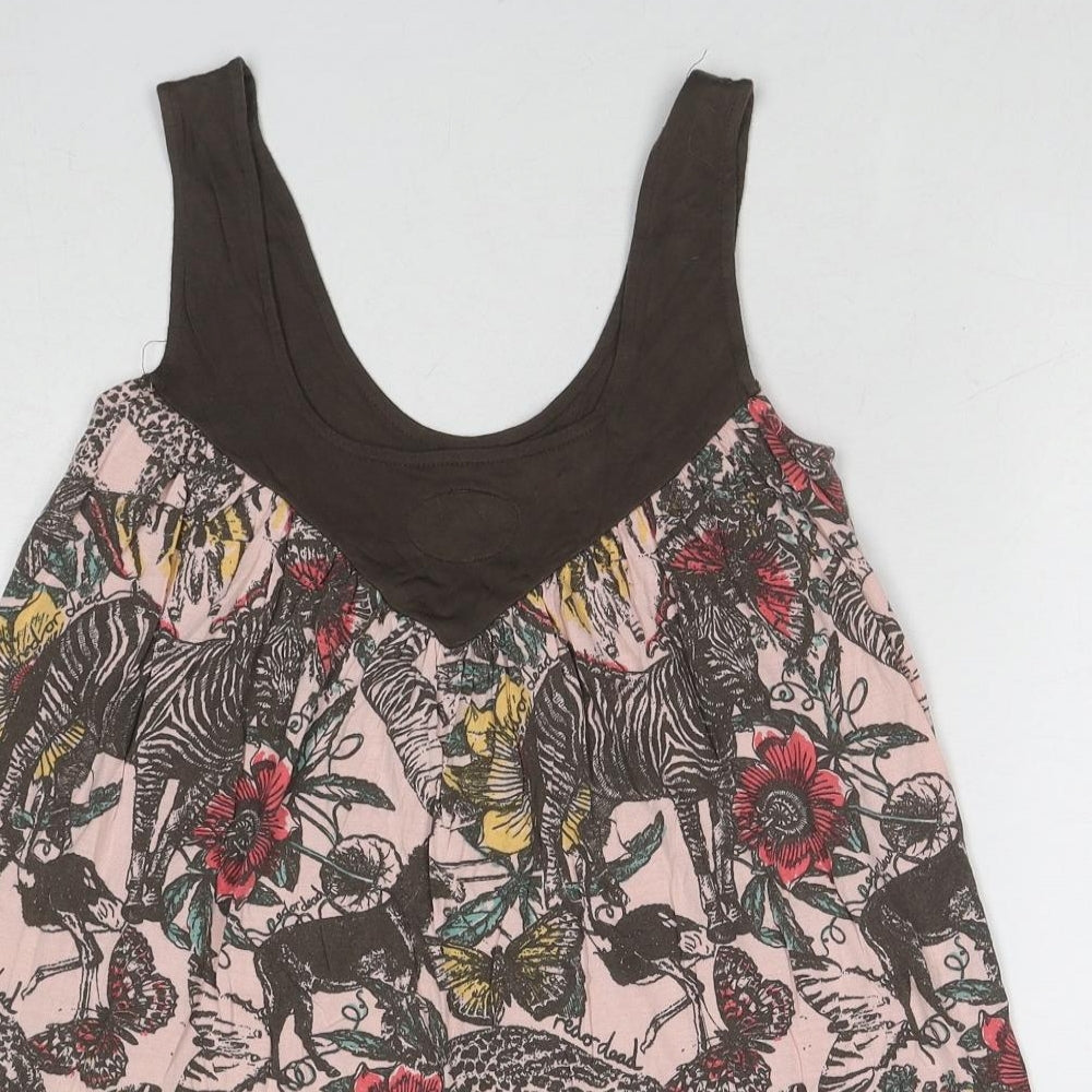Red or Dead Womens Multicoloured Geometric Polyester Basic Tank Size 10 Scoop Neck - Animals
