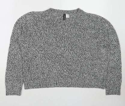 Divided by H&M Womens Grey Round Neck Acrylic Pullover Jumper Size M