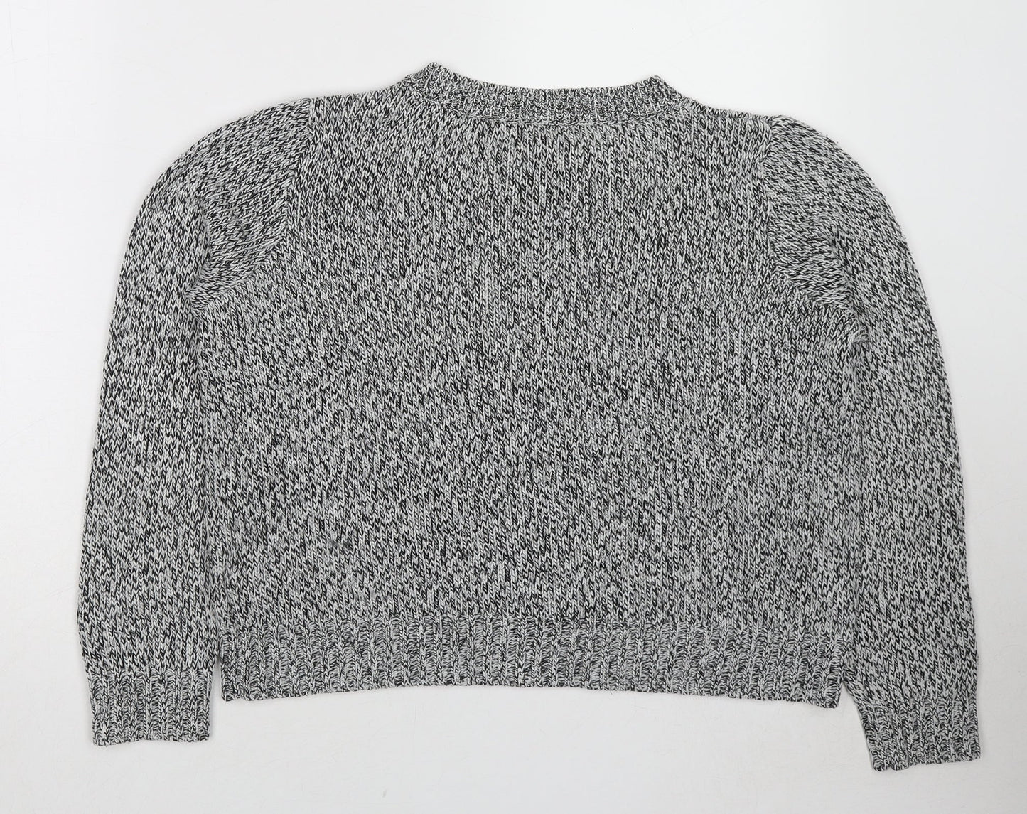 Divided by H&M Womens Grey Round Neck Acrylic Pullover Jumper Size M