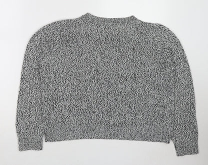 Divided by H&M Womens Grey Round Neck Acrylic Pullover Jumper Size M