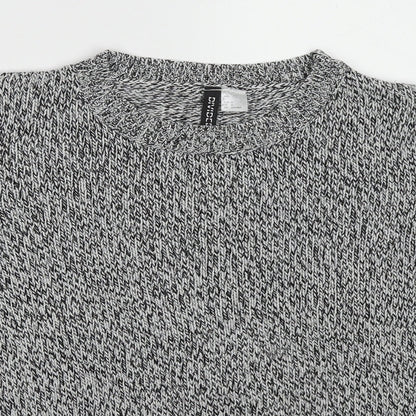 Divided by H&M Womens Grey Round Neck Acrylic Pullover Jumper Size M