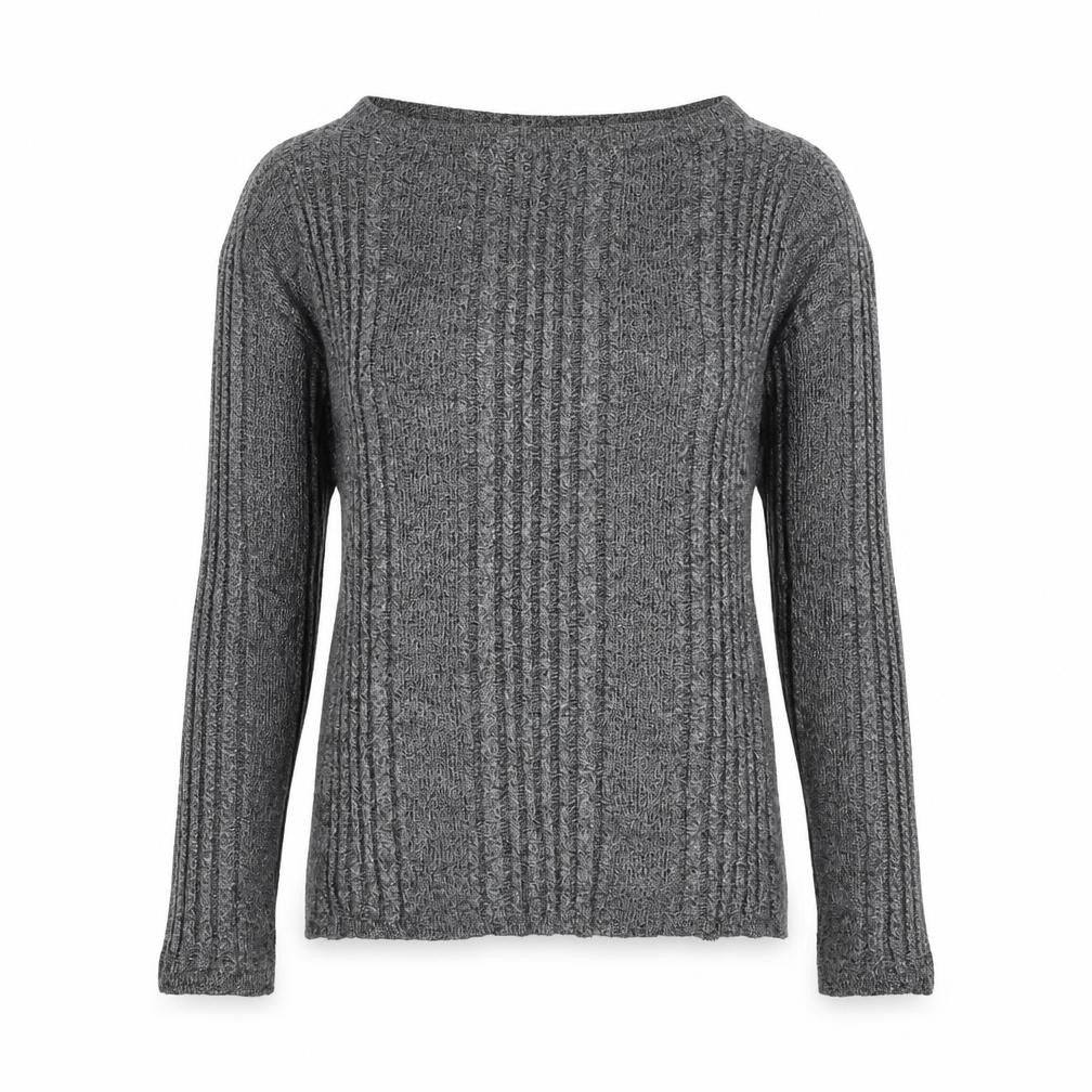 Marks & Spencer Womens Grey Boat Neck Viscose Pullover Jumper Size 10