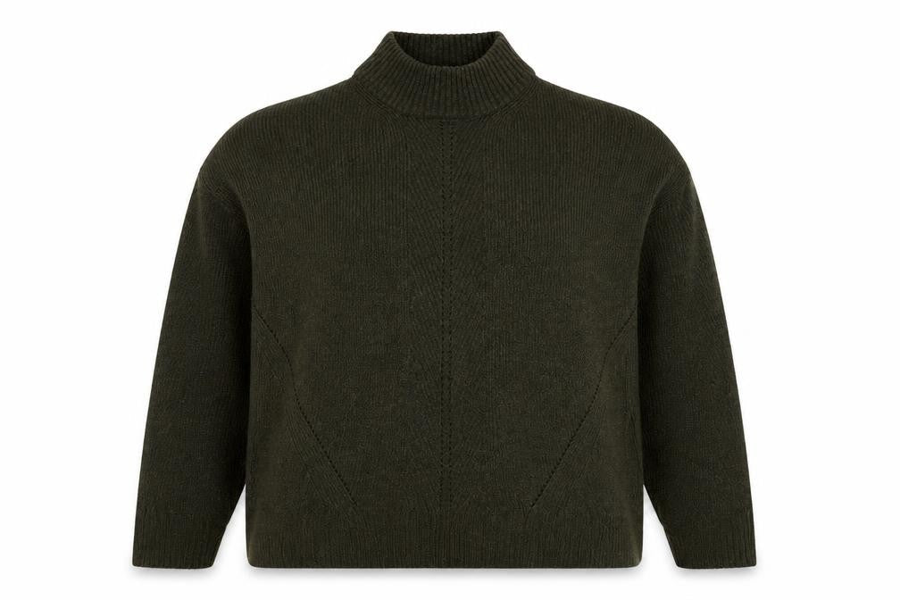Warehouse Womens Green High Neck Acrylic Pullover Jumper Size 8