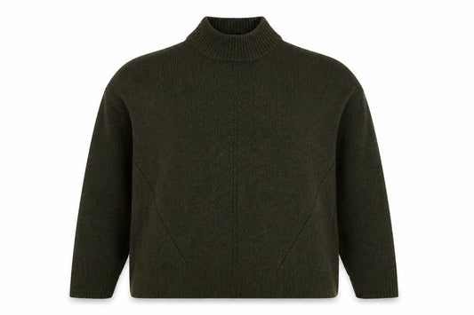 Warehouse Womens Green High Neck Acrylic Pullover Jumper Size 8