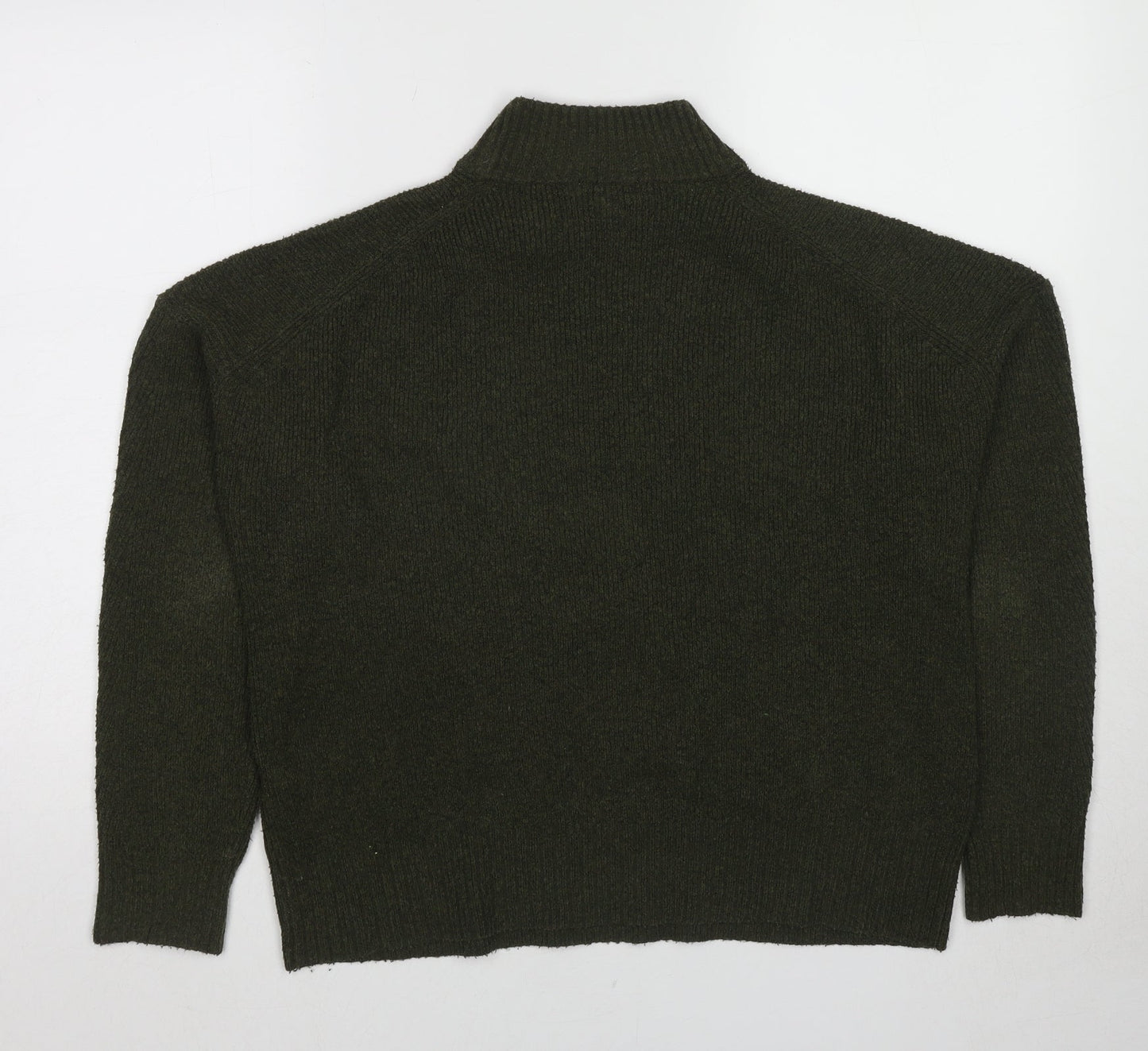 Warehouse Womens Green High Neck Acrylic Pullover Jumper Size 8