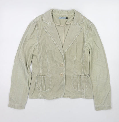 Additional front view of Red Herring women’s beige jacket, size UK 12, button