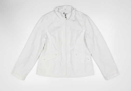 Eleganze Womens White Jacket Size 12 Zip