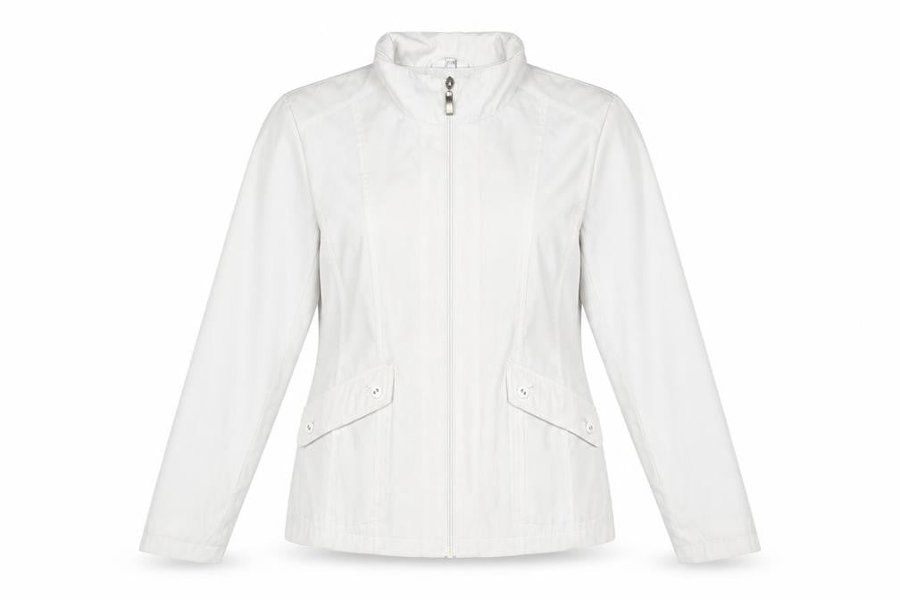 Eleganze Womens White Jacket Size 12 Zip