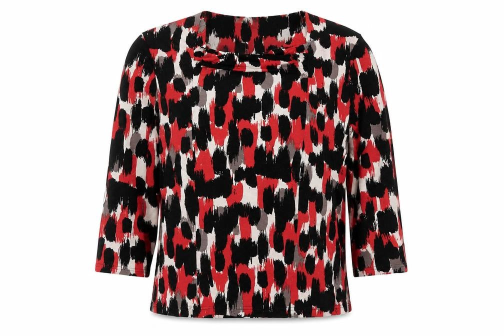 Autonomy Womens Multicoloured Geometric Viscose Basic Blouse Size 18 Round Neck