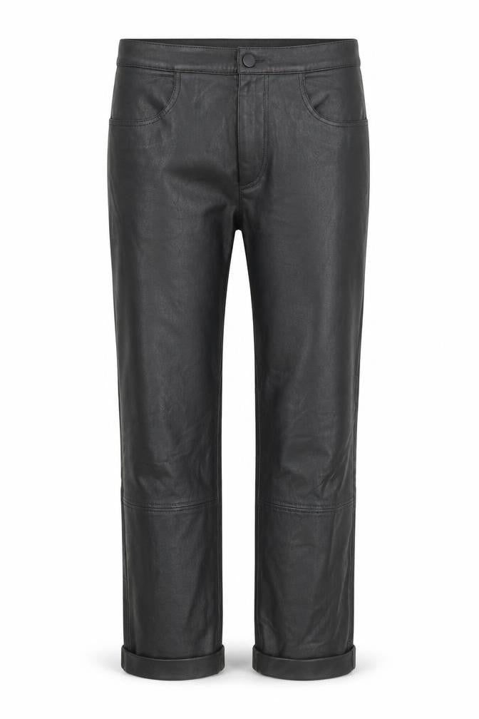 Stockholm Atelier Womens Black Cotton Trousers Size 8 Regular Zip - Coated