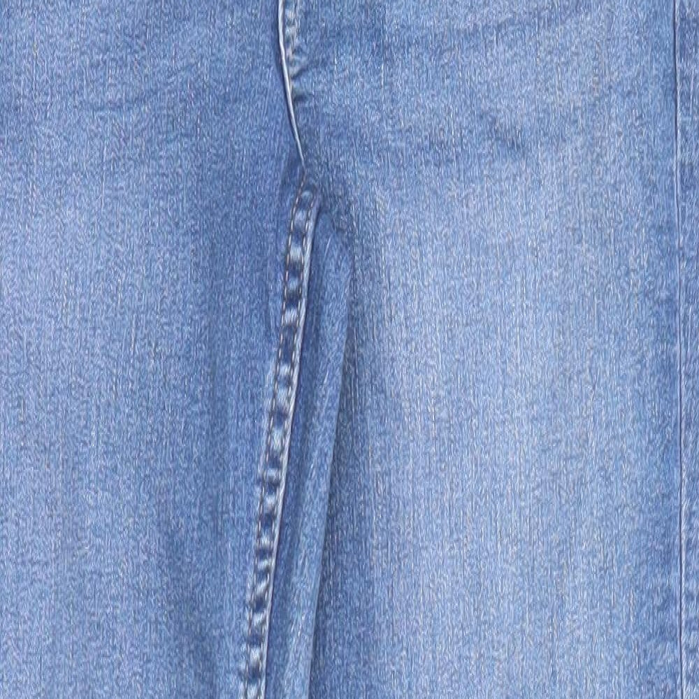 Marks and Spencer Womens Blue Cotton Skinny Jeans Size 8 L26 in Regular Zip