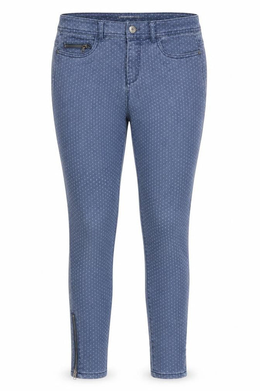 Esprit Womens Blue Polka Dot Cotton Skinny Jeans Size 29 in L27 in Regular Zip - Ankle Zip