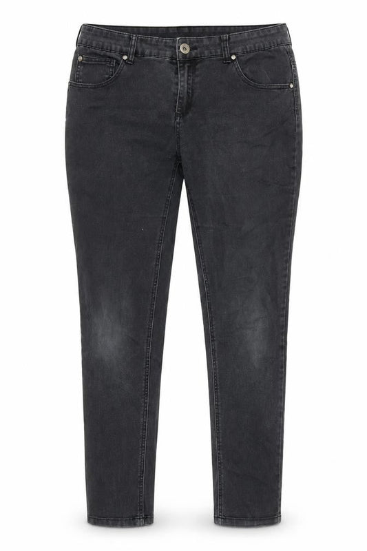 Diamonds & Diva Womens Grey Cotton Skinny Jeans Size 14 L29 in Regular Zip