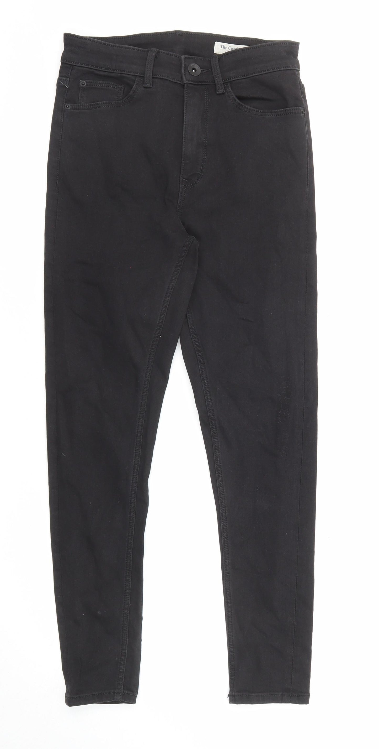 Marks and Spencer Womens Black Cotton Skinny Jeans Size 8 L26 in Regular Zip