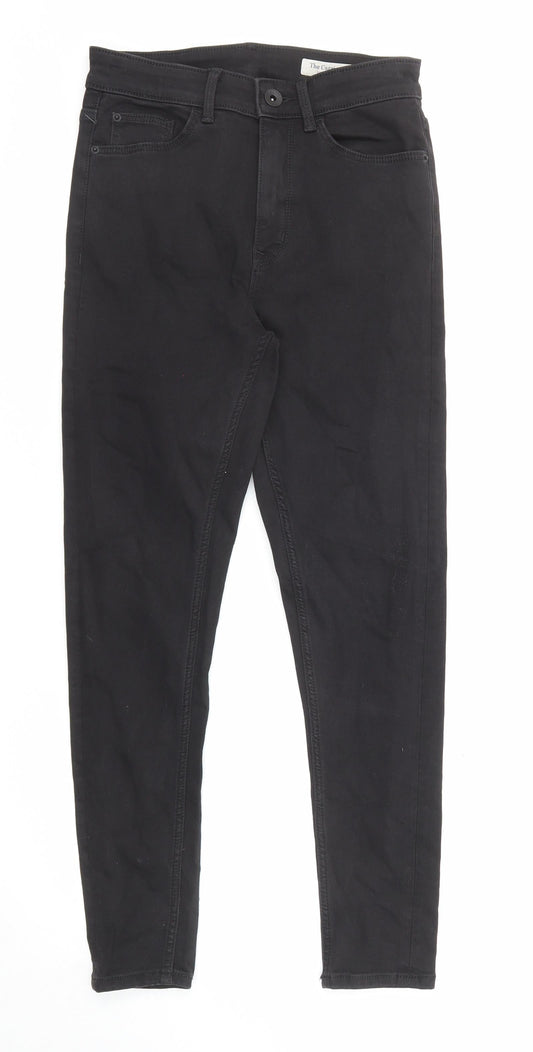 Marks and Spencer Womens Black Cotton Skinny Jeans Size 8 L26 in Regular Zip