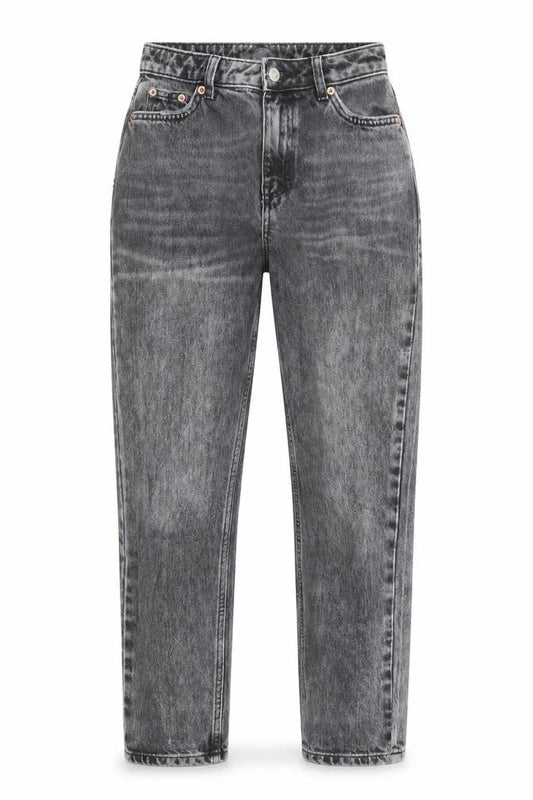 Topshop Womens Grey Cotton Mom Jeans Size 25 in L30 in Regular Zip