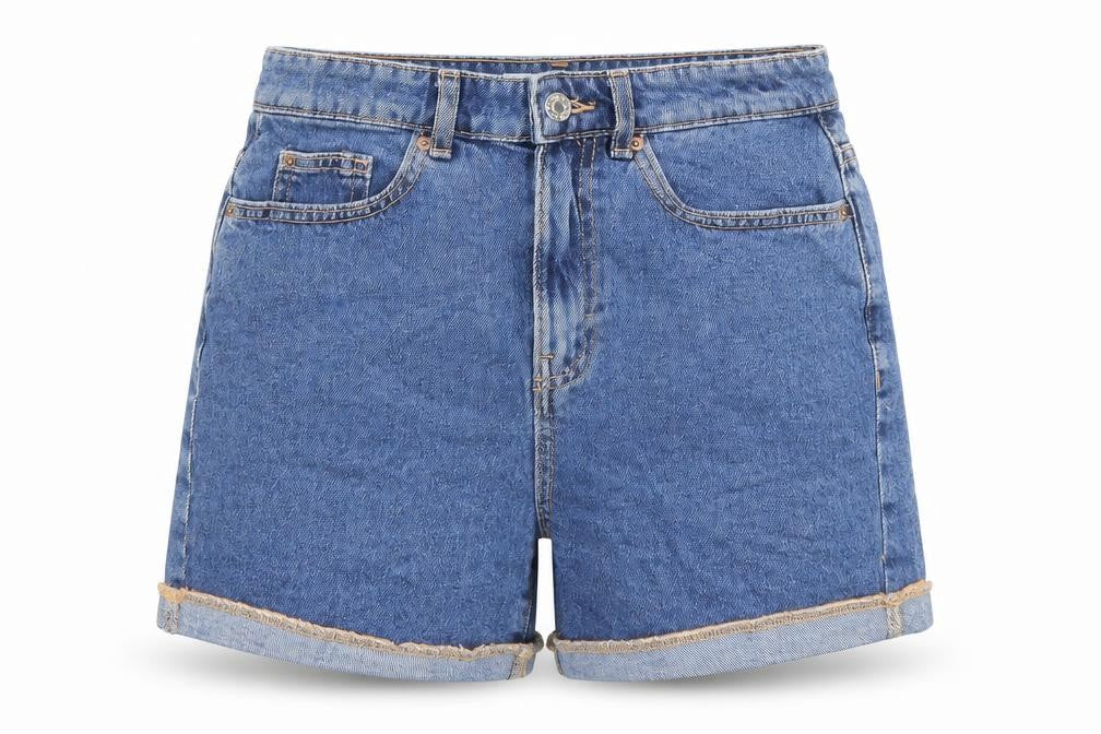 Denim & Co. Womens Blue Cotton Boyfriend Shorts Size 8 L3 in Regular Zip