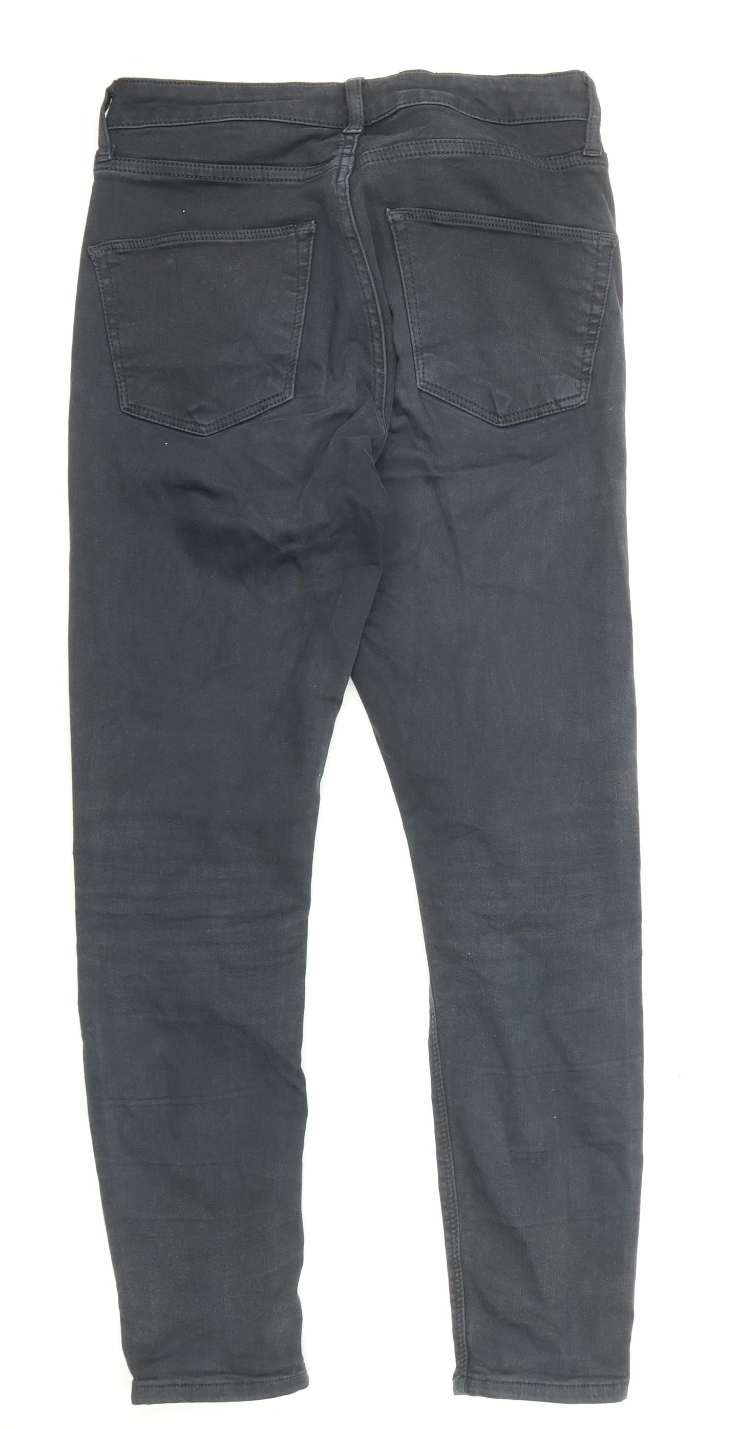 Topshop Womens Black Cotton Skinny Jeans Size 28 in L28 in Regular Zip