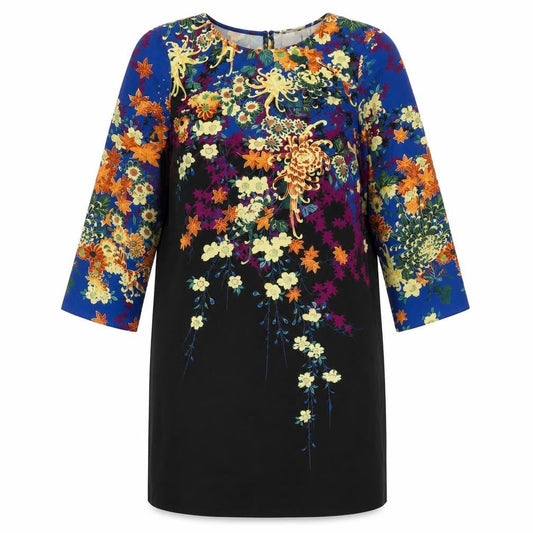 ASOS Womens Multicoloured Floral Polyester Shift Size 10 Round Neck Button