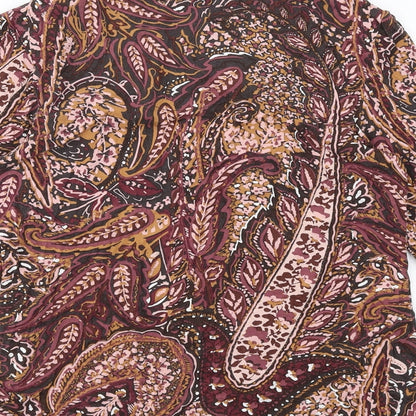 Classics Womens Multicoloured Geometric Viscose Basic Blouse Size 10 Round Neck