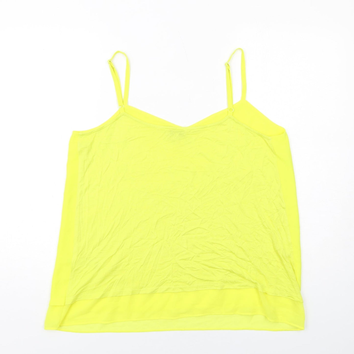 Warehouse Womens Yellow Viscose Camisole Tank Size 16 V-Neck