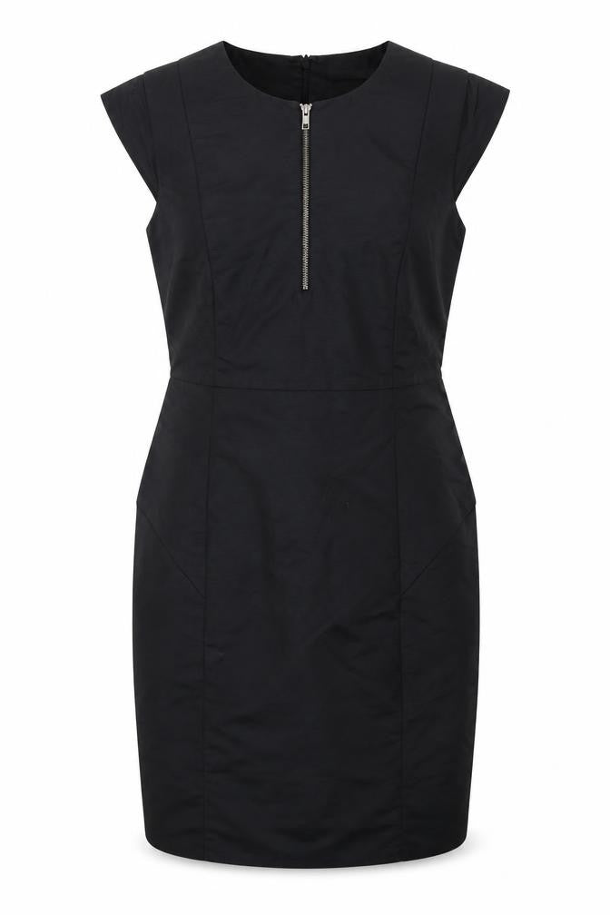 Love Label Womens Black Polyamide Shift Size 14 Round Neck Zip