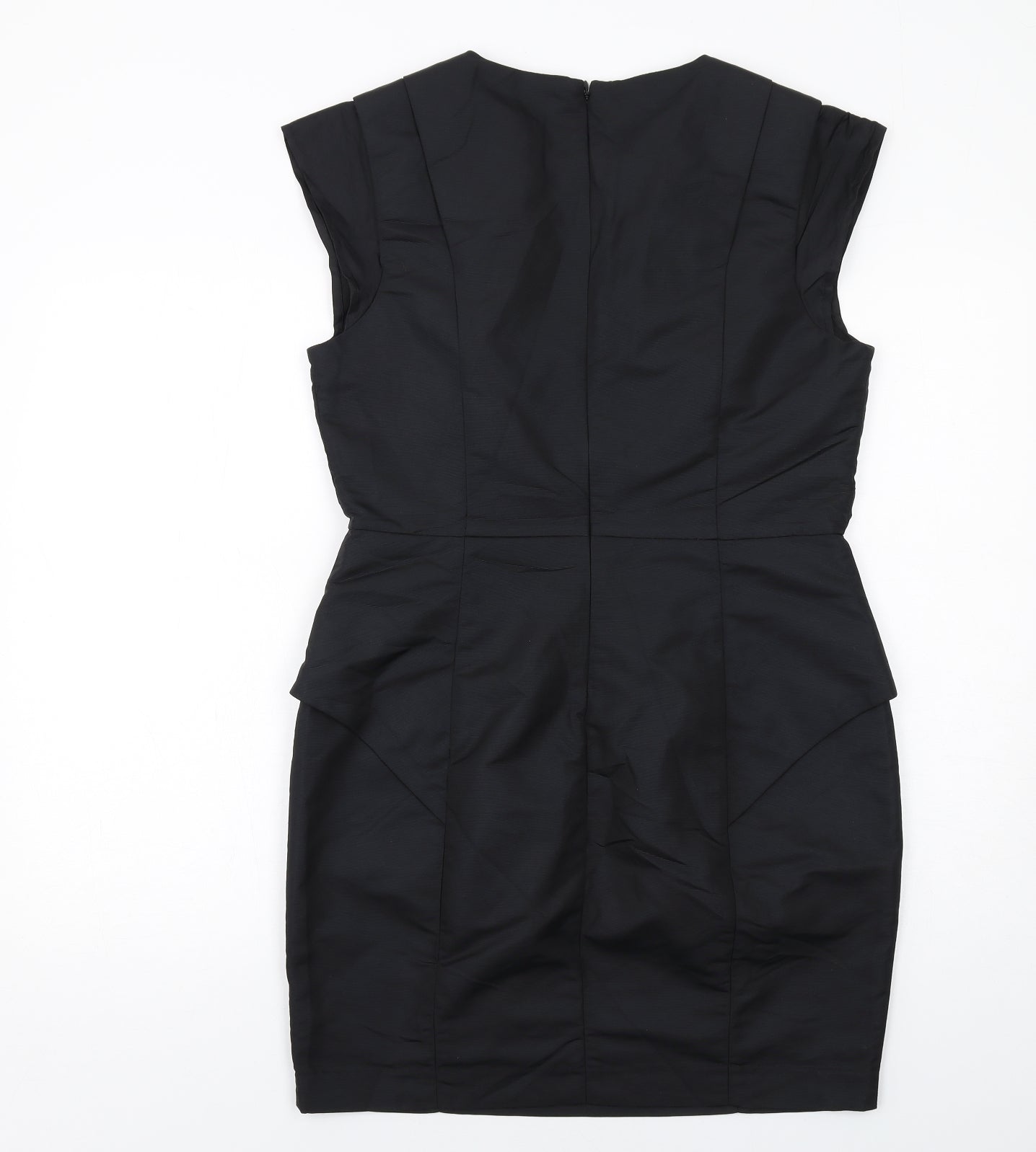 Love Label Womens Black Polyamide Shift Size 14 Round Neck Zip