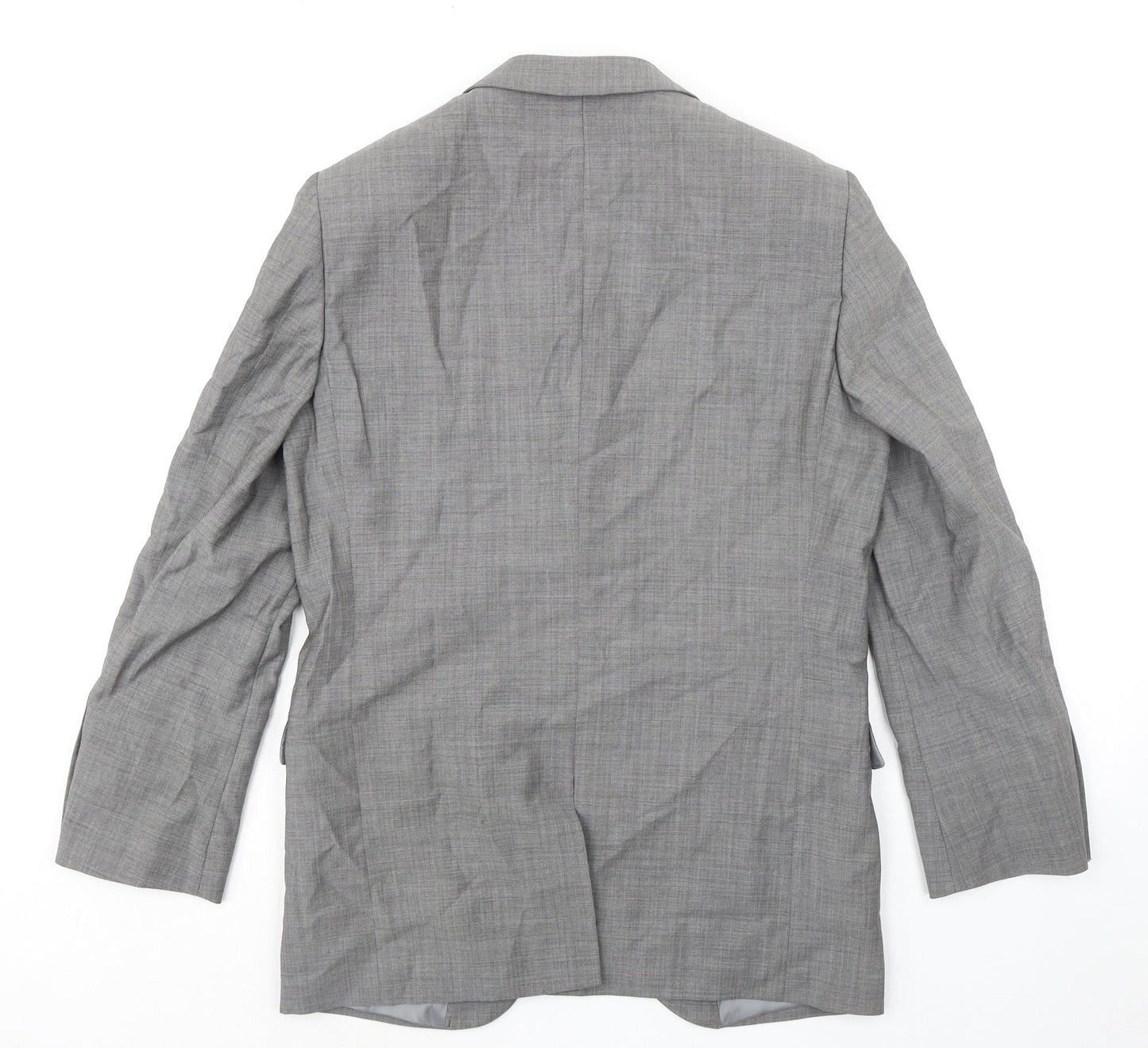 DYNK Mens Grey Wool Jacket Suit Jacket Size 38 Regular
