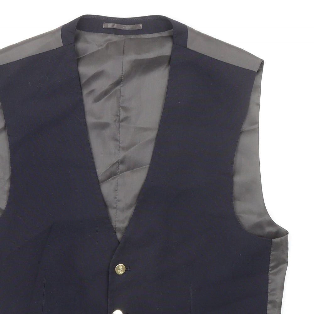 NEXT Mens Blue Polyester Jacket Suit Waistcoat Size 40 Regular