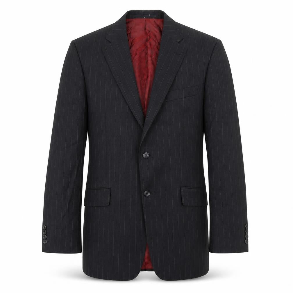 Marks & Spencer Mens Grey Striped Wool Jacket Suit Jacket Size 40 Regular