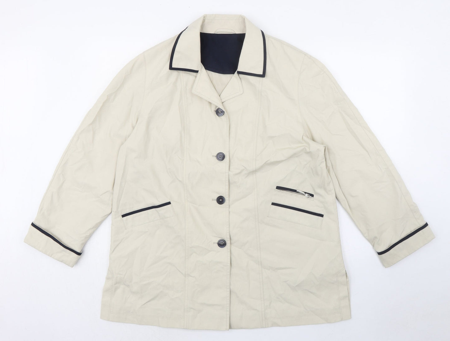 Berkertex Womens Beige Jacket Size 14 Button
