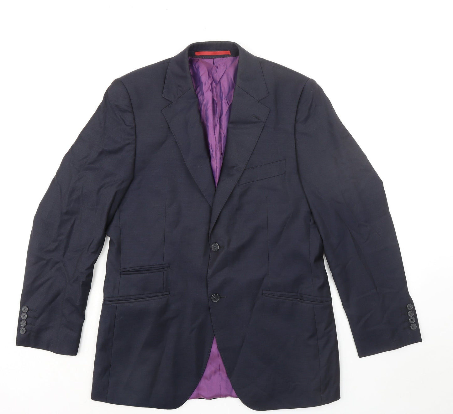 Howick Tailored Mens Blue Wool Jacket Suit Jacket Size 38 Regular