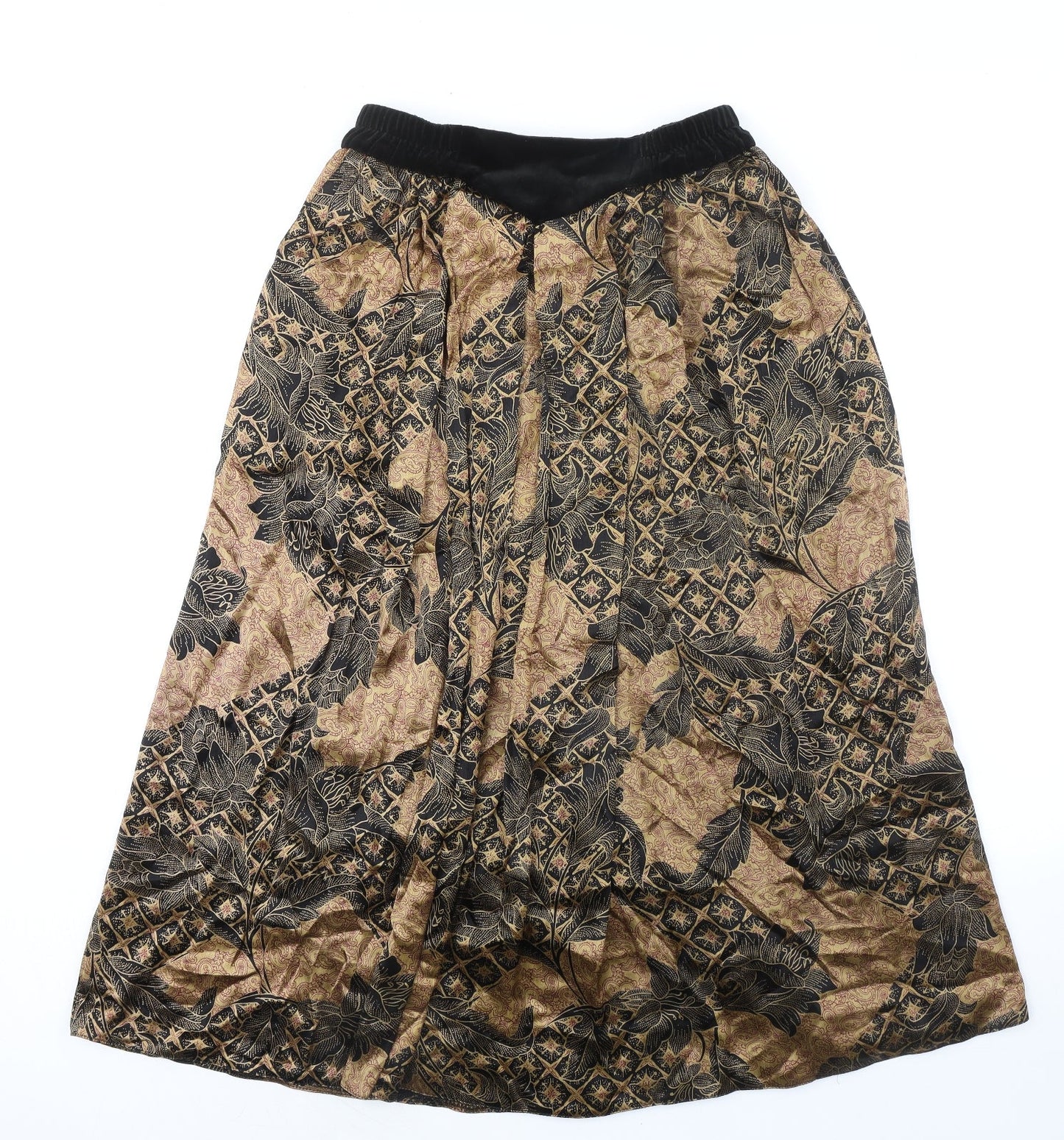 Basler Womens Multicoloured Satin Long Geometric A-Line Skirt Size 10