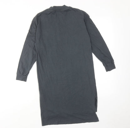 Next Girls Grey Cotton A-Line Size 10 Years Round Neck Pullover - Oversized
