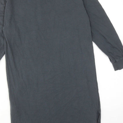 Next Girls Grey Cotton A-Line Size 10 Years Round Neck Pullover - Oversized